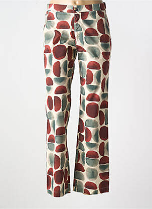 Pantalon droit fermeture zippée sous rabat boutonné marron WALTRON femme