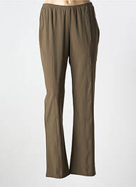 Pantalon droit taille élastique marron IMPULSION femme