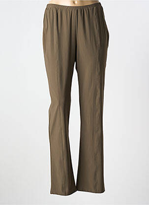 Pantalon droit taille élastique marron IMPULSION femme