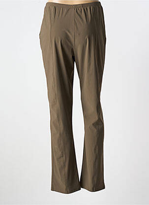 Pantalon droit taille élastique marron IMPULSION femme