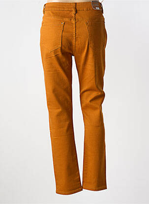 Pantalon droit fermeture zippée sous rabat boutonné orange X-MAX femme