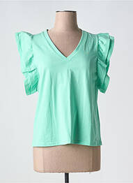 T-shirt col v manches courtes vert MCM femme