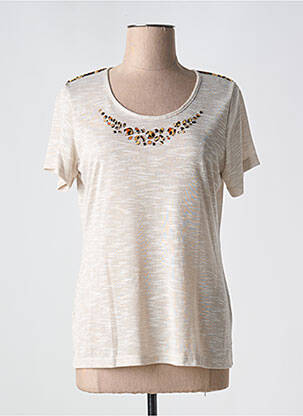 T-shirt coupe cintrée manches courtes beige MERI & ESCA femme