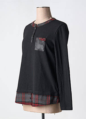 Top stretch manches longues noir S.QUISE femme