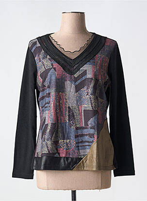 Pull coupe cintrée manches longues noir S.QUISE femme