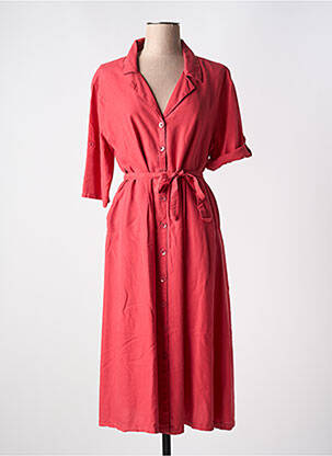 Robe mi-longue manches courtes manches courtes rouge LEE COOPER femme