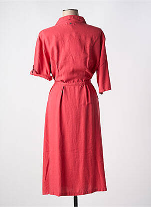 Robe mi-longue manches courtes manches courtes rouge LEE COOPER femme