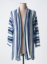 Gilet manches longues maille tricot bleu MCM femme