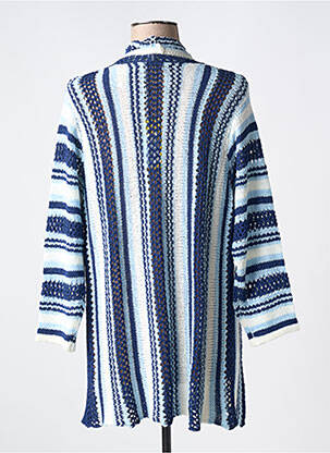 Gilet manches longues maille tricot bleu MCM femme