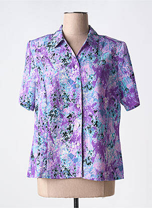 Chemisier coupe cintrée manches courtes violet OMC femme