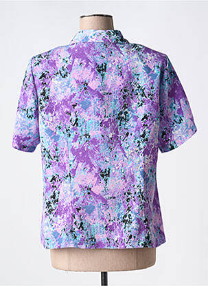 Chemisier coupe cintrée manches courtes violet OMC femme