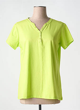 T-shirt col v manches courtes vert S.QUISE femme