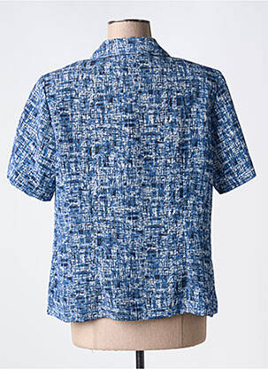 Chemisier coupe cintrée manches courtes bleu OMC femme