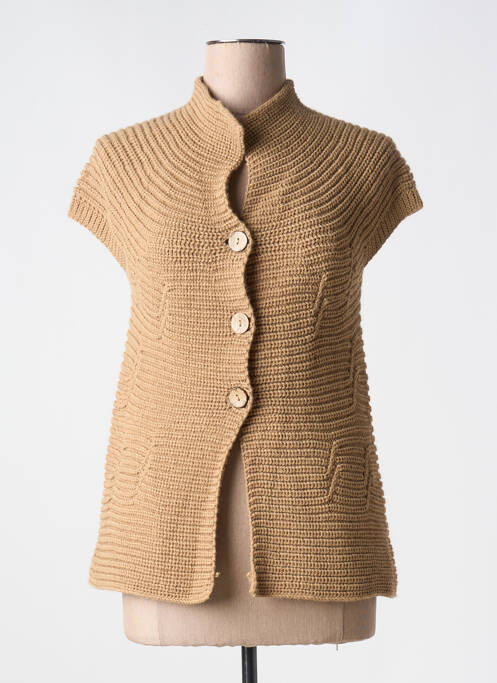 Gilet manches courtes marron LA PETITE NÎMOISE pour femme