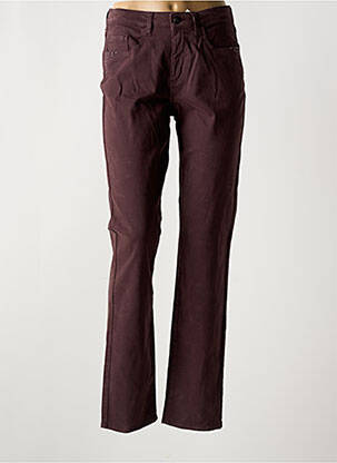 Pantalon slim tissage popeline taille normale marron GUY DUBOUIS femme