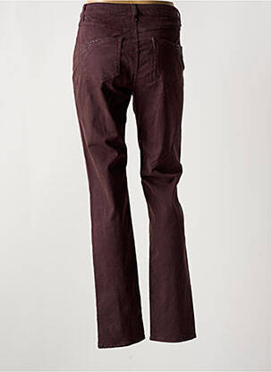 Pantalon slim tissage popeline taille normale marron GUY DUBOUIS femme