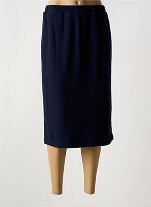 Jupe mi-longue stretch bleu GUY DUBOUIS femme