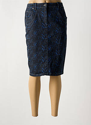 Jupe mi-longue stretch noir GUY DUBOUIS femme