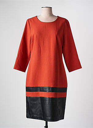 Robe mi-longue manches longues manches longues orange GREGORY PAT femme