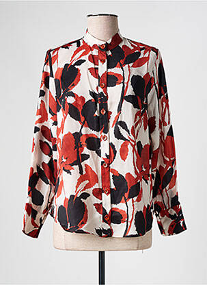 Chemisier imprimé fleurs manches longues orange GREGORY PAT femme