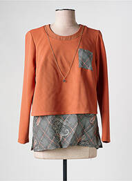 Tunique manches longues tissage crêpe orange GREGORY PAT femme