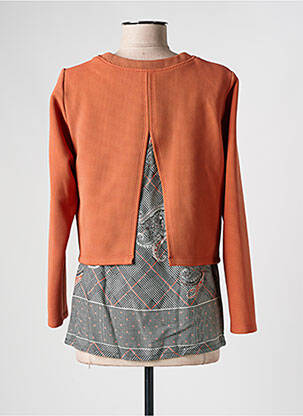 Tunique manches longues tissage crêpe orange GREGORY PAT femme