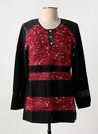 Pull tissage chiné manches longues rouge FRANCE RIVOIRE femme