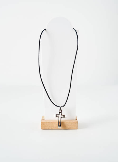 Collier noir LOTUS pour homme