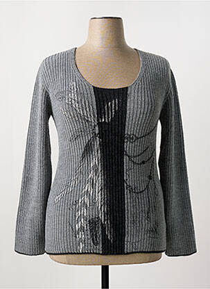 Pull tissage chiné manches longues gris MERI & ESCA femme