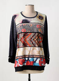 Pull tissage chiné manches longues gris GUY DUBOUIS femme