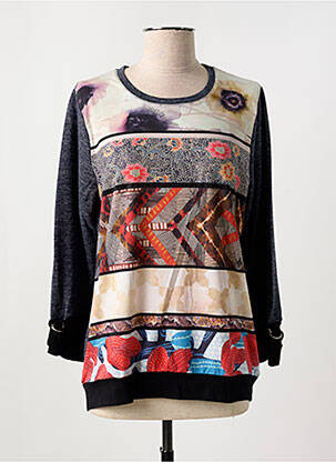 Pull tissage chiné manches longues gris GUY DUBOUIS femme