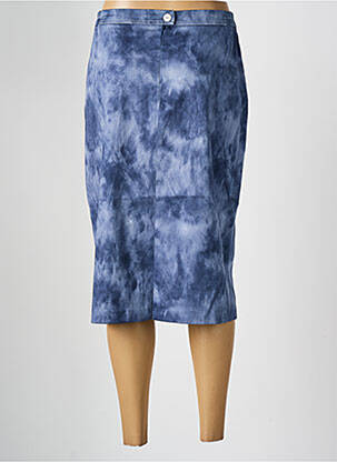 Jupe mi-longue taille à pinces bleu JEAN DELFIN femme