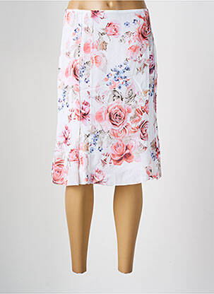 Jupe mi-longue taille à pinces blanc FRANK WALDER femme