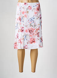 Jupe mi-longue taille à pinces blanc FRANK WALDER femme