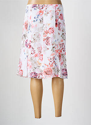 Jupe mi-longue taille à pinces blanc FRANK WALDER femme