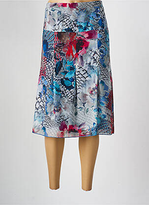 Jupe mi-longue taille normale bleu FRANCE RIVOIRE femme
