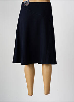Jupe mi-longue fermeture zip latéral bleu TONI femme