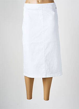 Jupe mi-longue coupe droite blanc TONI femme