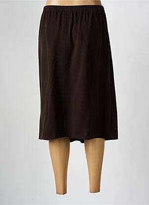 Jupe mi-longue coupe droite marron FRANCE RIVOIRE femme