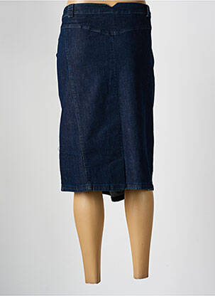 Jupe mi-longue coupe droite bleu FRANCE RIVOIRE femme