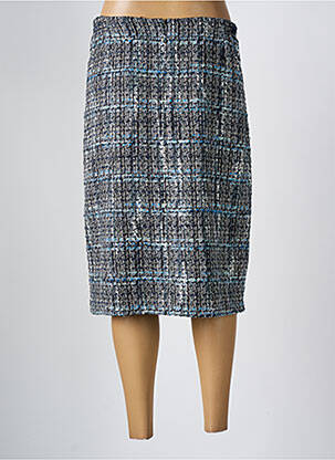 Jupe mi-longue coupe droite bleu FRANCE RIVOIRE femme