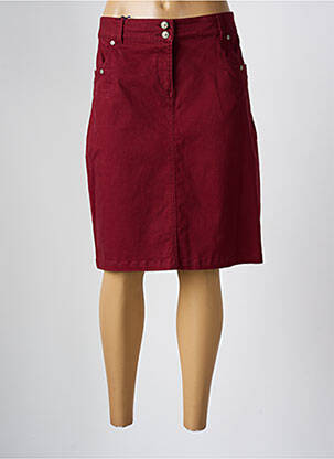 Jupe mi-longue coupe droite rouge THALASSA femme