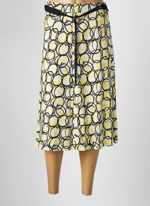 Jupe mi-longue jaune FRANK WALDER pour femme