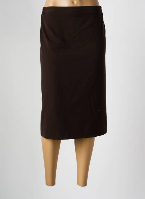 Jupe mi-longue marron FRANCE RIVOIRE pour femme