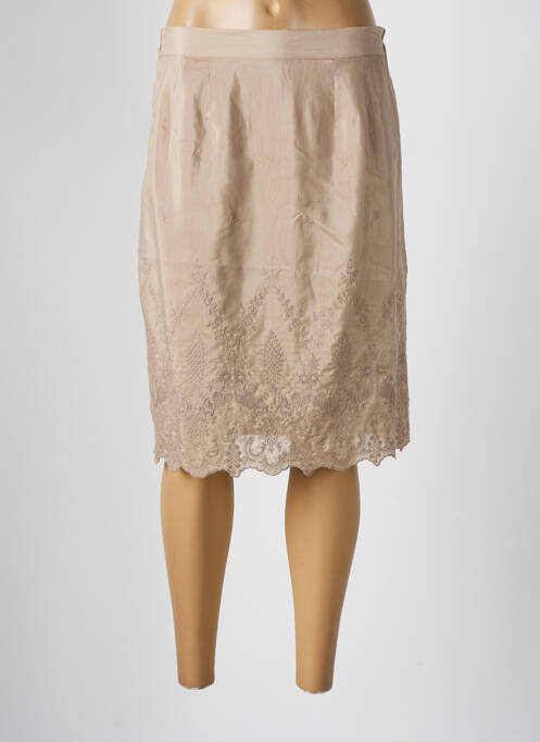 Jupe mi-longue marron FRED SABATIER pour femme