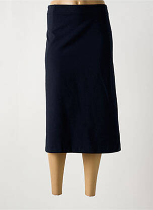 Jupe mi-longue stretch bleu ELENA MIRO femme