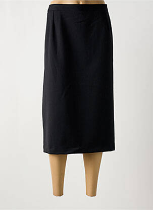 Jupe mi-longue coupe droite noir FRANCE RIVOIRE femme