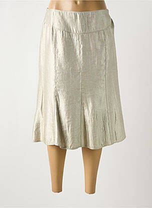 Jupe mi-longue coupe droite or FRANCE RIVOIRE femme