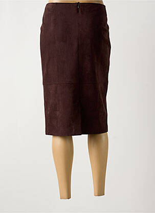 Jupe mi-longue stretch marron LUCIA femme