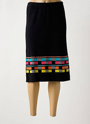 Jupe mi-longue coupe droite noir PAUSE CAFE femme